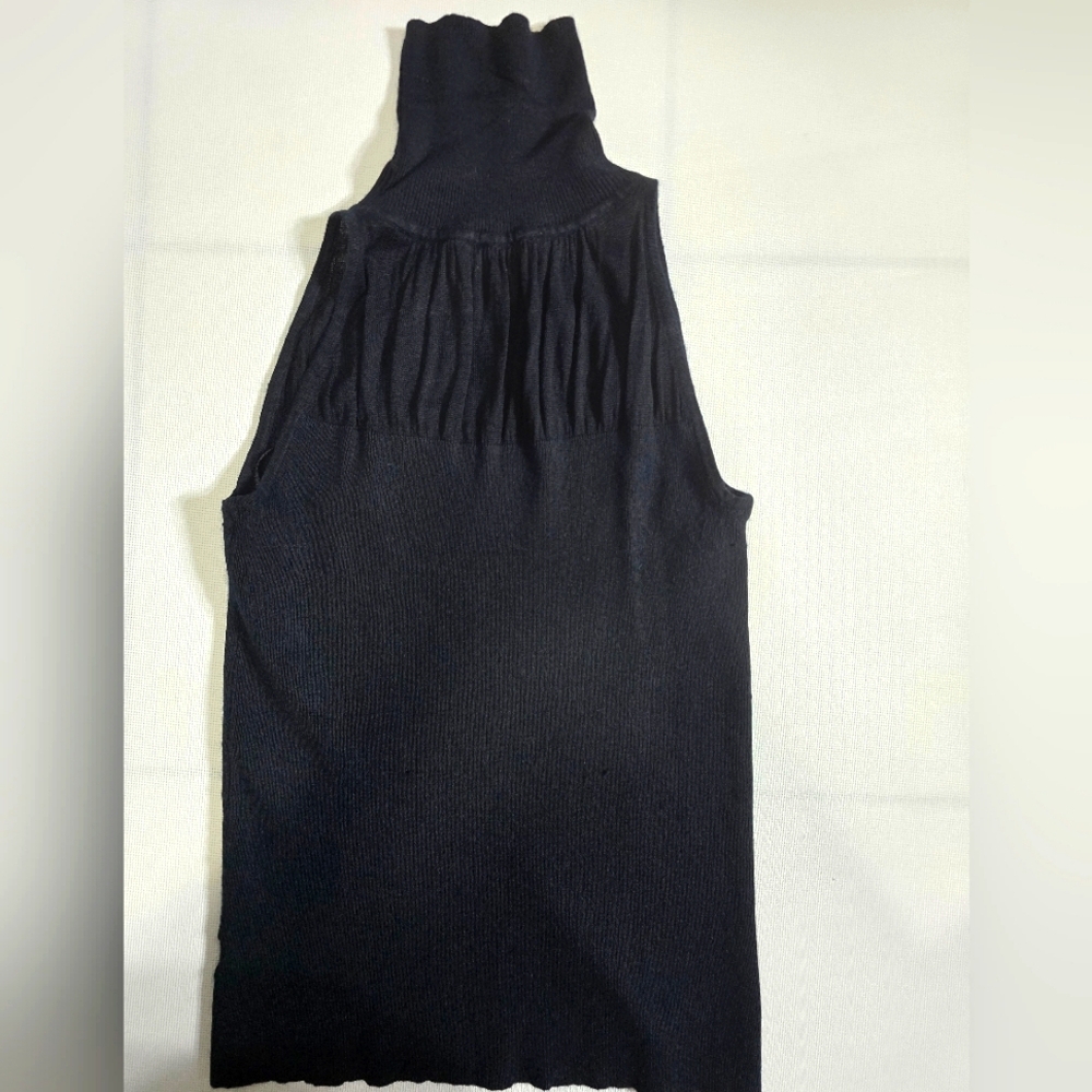 White House Black Market Black Soft Tank. Mock Neck Size S.